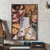 Hot-Blooded Anime Attack on Titan Poster Art Waterproof Paper Canvas Coffee House Bar Room Wall Decor