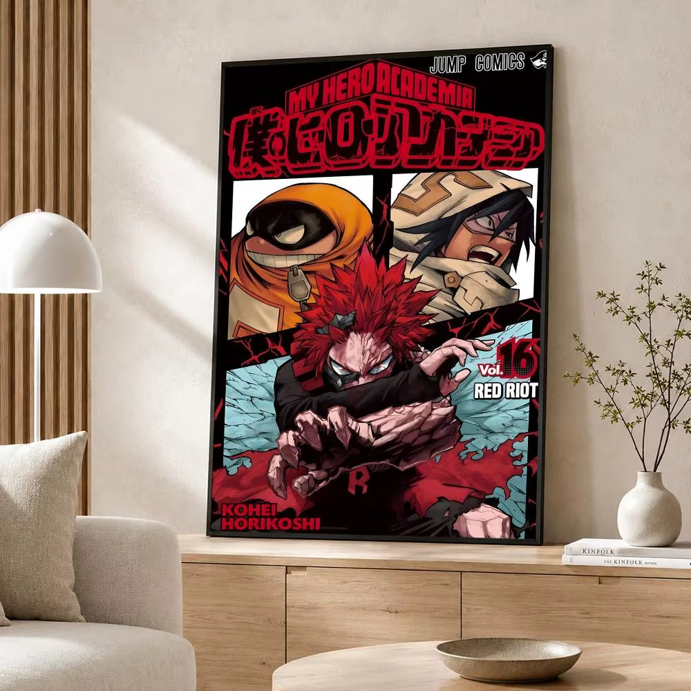 Anime My Hero Academia Poster Poster Wall Sticker Waterproof Self Adhesive HD Art Bedroom Bar Decor