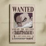 Anime One Piece Wanted Home Decor Poster Wall Art Canvas Prints Painting Pictures for Living Room Frameless Decorative Murals