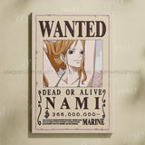 Anime One Piece Wanted Home Decor Poster Wall Art Canvas Prints Painting Pictures for Living Room Frameless Decorative Murals