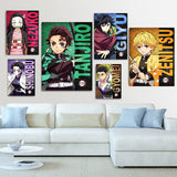 ‌Demon Slayer Anime Merchandise Mural Poster Tanjiro Kamado Nezuko Kamado Wall Art Canvas Painting for Home Decorative Pictures