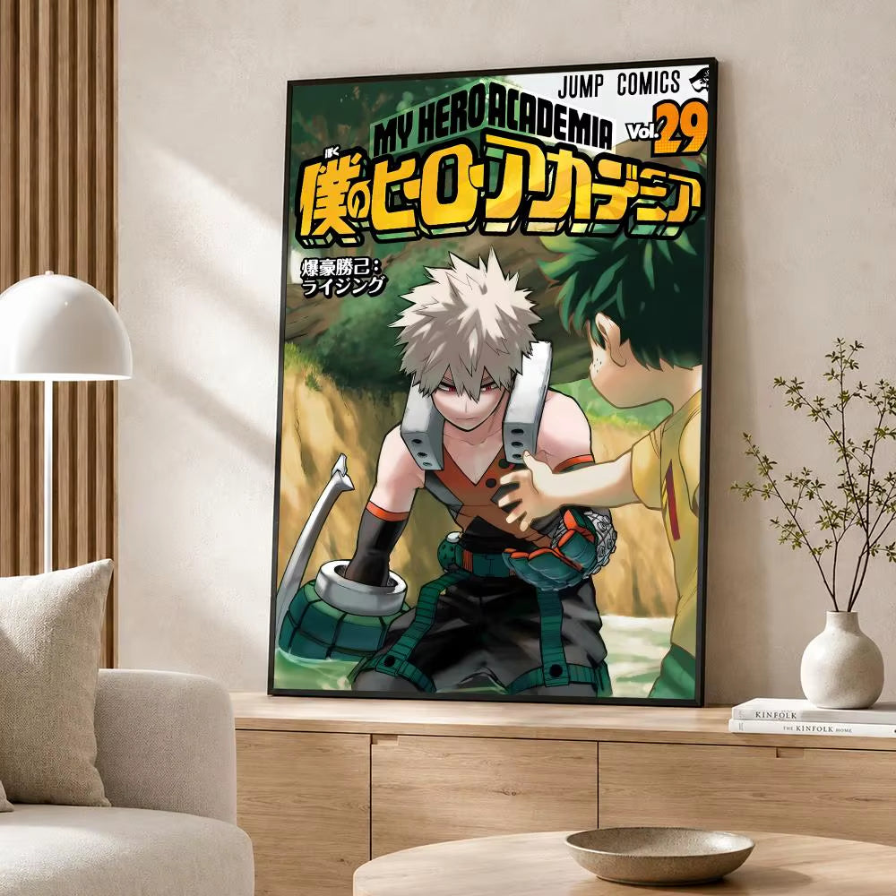 Anime My Hero Academia Poster Poster Wall Sticker Waterproof Self Adhesive HD Art Bedroom Bar Decor