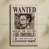 Anime One Piece Wanted Home Decor Poster Wall Art Canvas Prints Painting Pictures for Living Room Frameless Decorative Murals