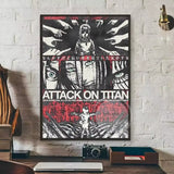 Hot-Blooded Anime Attack on Titan Poster Art Waterproof Paper Canvas Coffee House Bar Room Wall Decor