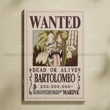 Anime One Piece Wanted Home Decor Poster Wall Art Canvas Prints Painting Pictures for Living Room Frameless Decorative Murals