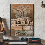 Hot-Blooded Anime Attack on Titan Poster Art Waterproof Paper Canvas Coffee House Bar Room Wall Decor