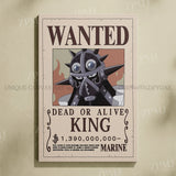 Anime One Piece Wanted Home Decor Poster Wall Art Canvas Prints Painting Pictures for Living Room Frameless Decorative Murals