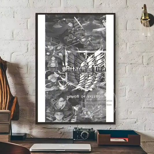 Hot-Blooded Anime Attack on Titan Poster Art Waterproof Paper Canvas Coffee House Bar Room Wall Decor