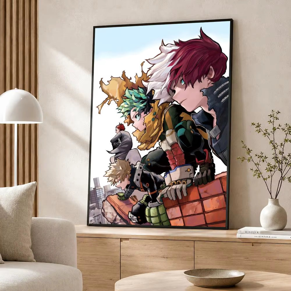 Anime My Hero Academia Poster Poster Wall Sticker Waterproof Self Adhesive HD Art Bedroom Bar Decor