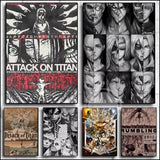 Hot-Blooded Anime Attack on Titan Poster Art Waterproof Paper Canvas Coffee House Bar Room Wall Decor