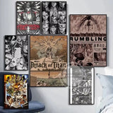 Hot-Blooded Anime Attack on Titan Poster Art Waterproof Paper Canvas Coffee House Bar Room Wall Decor