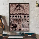 Hot-Blooded Anime Attack on Titan Poster Art Waterproof Paper Canvas Coffee House Bar Room Wall Decor