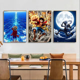 OP Luffy Poster HD Art Sticky Wall Waterproof Home Living Room Bedroom Bar Aesthetic Decoration