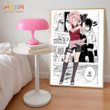 AZNM Naruto Anime Manga Panel Canvas Wall Print Unframed Naruto Sasuke Sakura Madara Character Boys Room Decor Poster
