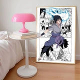 AZNM Naruto Anime Manga Panel Canvas Wall Print Unframed Naruto Sasuke Sakura Madara Character Boys Room Decor Poster