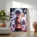 OP Luffy Poster HD Art Sticky Wall Waterproof Home Living Room Bedroom Bar Aesthetic Decoration