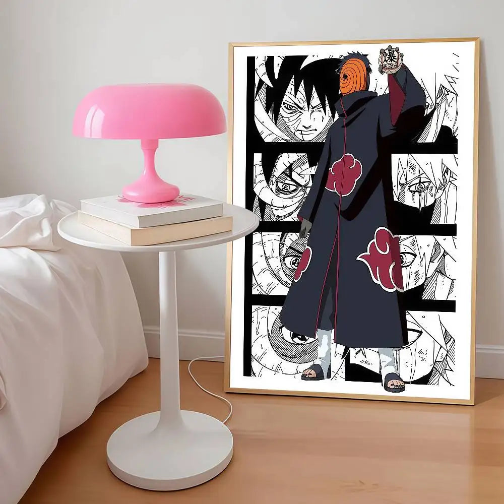 AZNM Naruto Anime Manga Panel Canvas Wall Print Unframed Naruto Sasuke Sakura Madara Character Boys Room Decor Poster