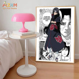 AZNM Naruto Anime Manga Panel Canvas Wall Print Unframed Naruto Sasuke Sakura Madara Character Boys Room Decor Poster