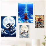 OP Luffy Poster HD Art Sticky Wall Waterproof Home Living Room Bedroom Bar Aesthetic Decoration
