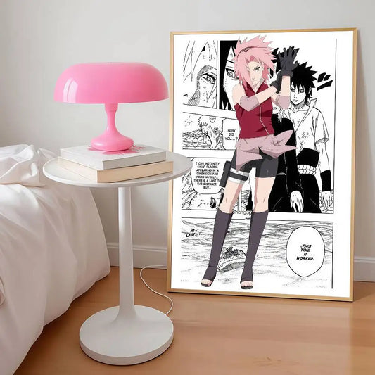 AZNM Naruto Anime Manga Panel Canvas Wall Print Unframed Naruto Sasuke Sakura Madara Character Boys Room Decor Poster