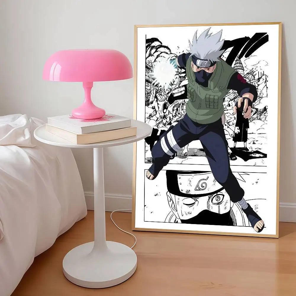 AZNM Naruto Anime Manga Panel Canvas Wall Print Unframed Naruto Sasuke Sakura Madara Character Boys Room Decor Poster