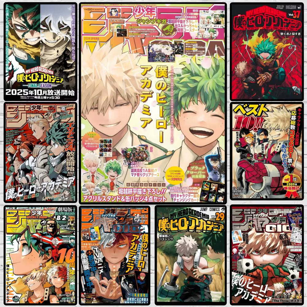 Anime My Hero Academia Poster Poster Wall Sticker Waterproof Self Adhesive HD Art Bedroom Bar Decor