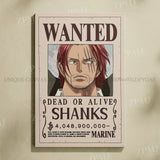 Anime One Piece Wanted Home Decor Poster Wall Art Canvas Prints Painting Pictures for Living Room Frameless Decorative Murals