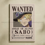 Anime One Piece Wanted Home Decor Poster Wall Art Canvas Prints Painting Pictures for Living Room Frameless Decorative Murals
