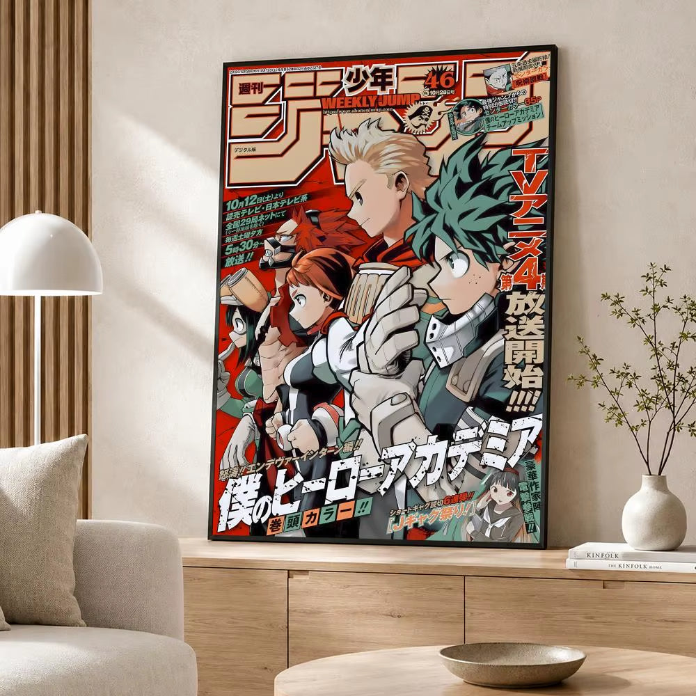 Anime My Hero Academia Poster Poster Wall Sticker Waterproof Self Adhesive HD Art Bedroom Bar Decor
