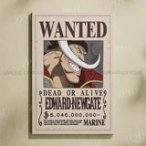 Anime One Piece Wanted Home Decor Poster Wall Art Canvas Prints Painting Pictures for Living Room Frameless Decorative Murals