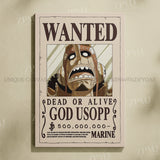 Anime One Piece Wanted Home Decor Poster Wall Art Canvas Prints Painting Pictures for Living Room Frameless Decorative Murals