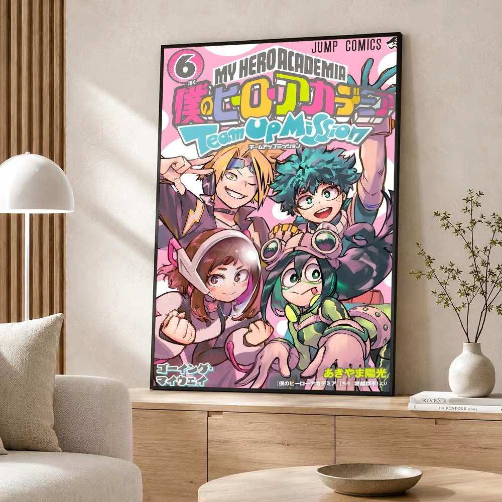 Anime My Hero Academia Poster Poster Wall Sticker Waterproof Self Adhesive HD Art Bedroom Bar Decor