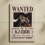 Anime One Piece Wanted Home Decor Poster Wall Art Canvas Prints Painting Pictures for Living Room Frameless Decorative Murals
